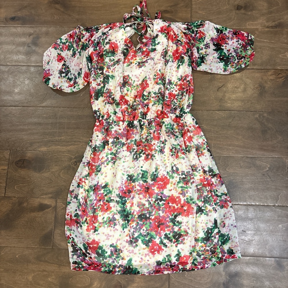 Wet Seal Floral Dress - Red, Green, White